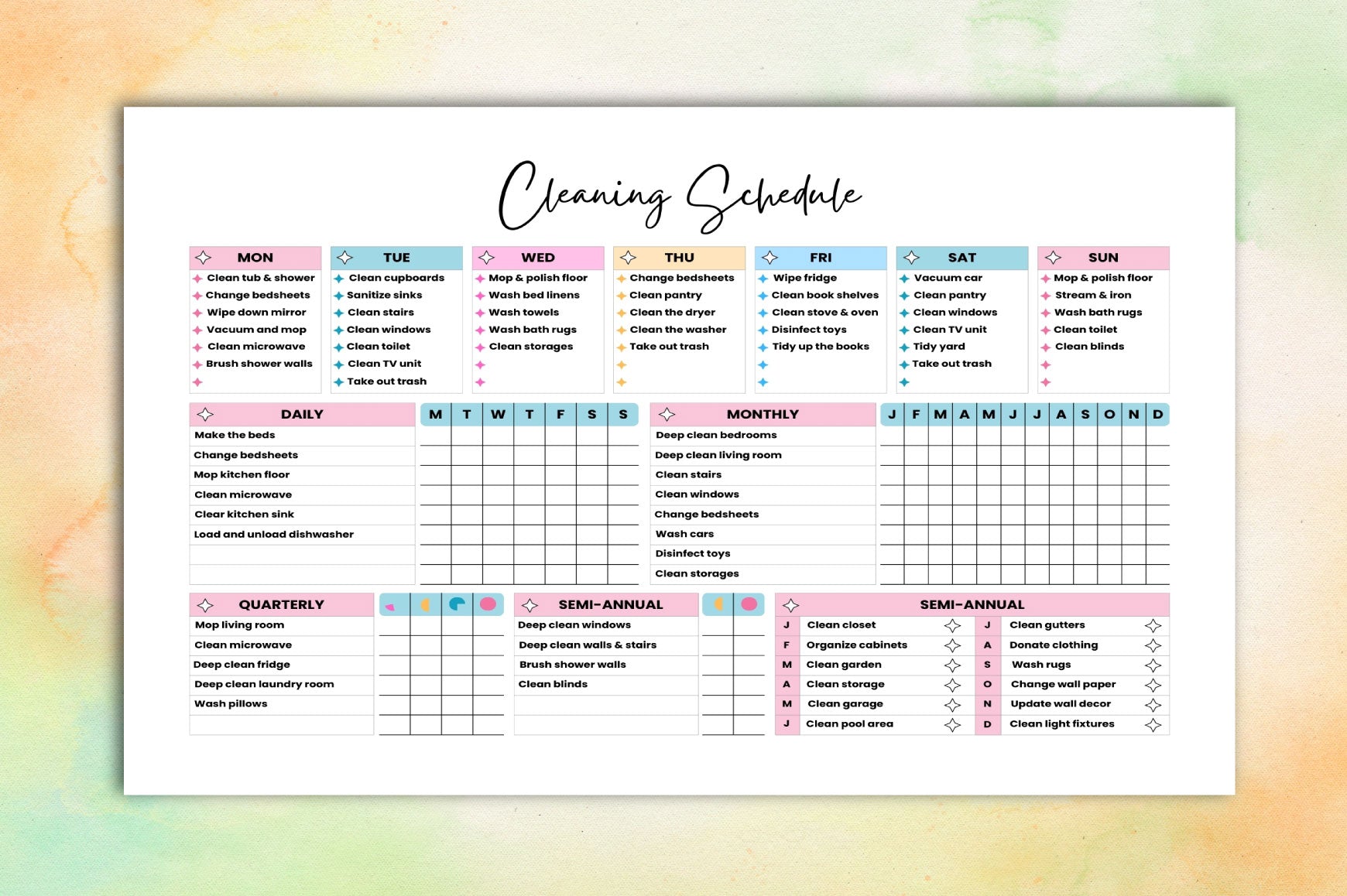 Cleaning Schedule Planner