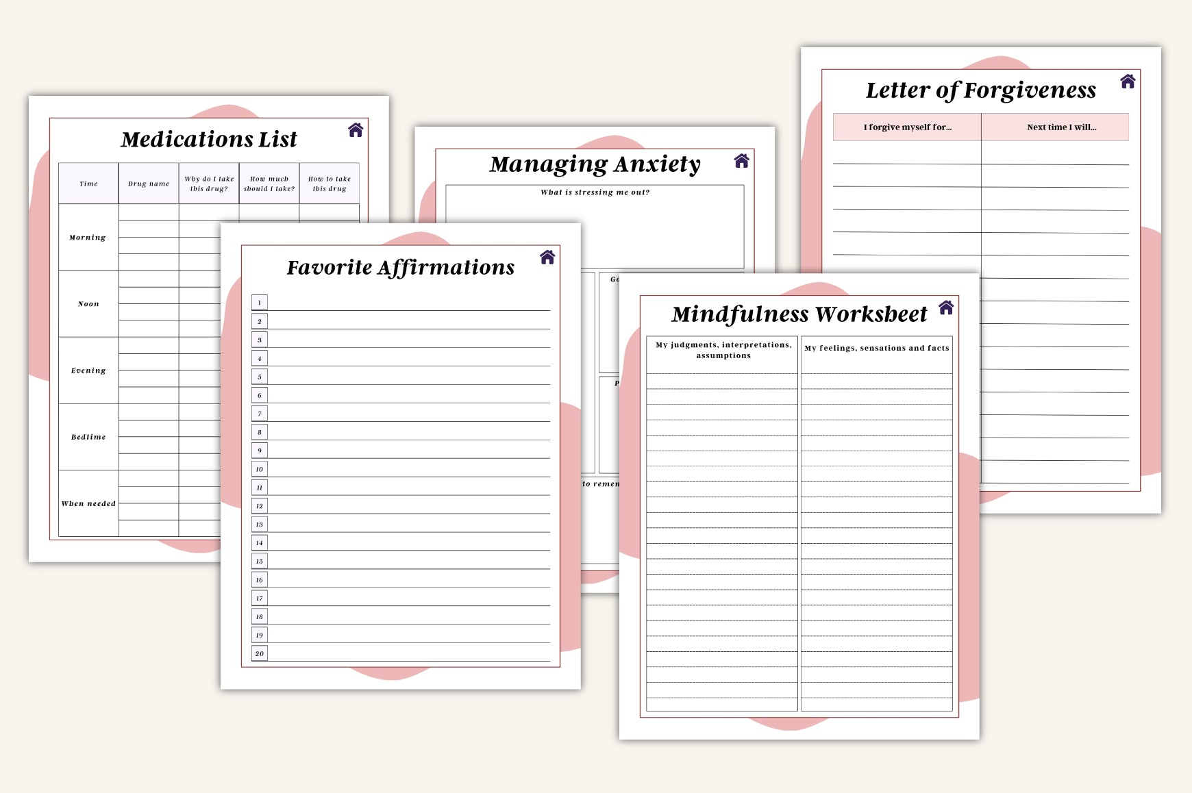 ADHD Brain Dump Planner Organization Pages