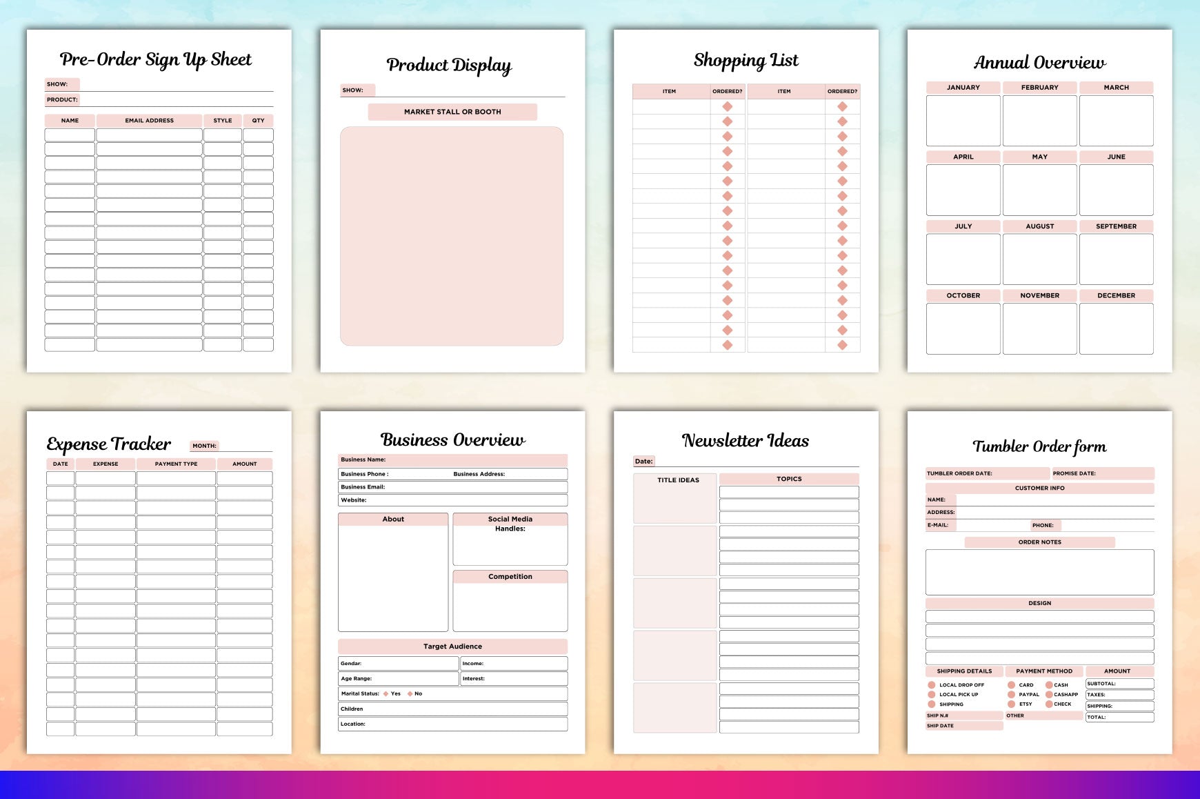 Tumbler Business Planner