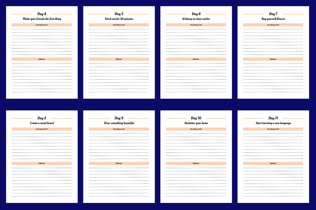 Day Glow Up Challenge Planner