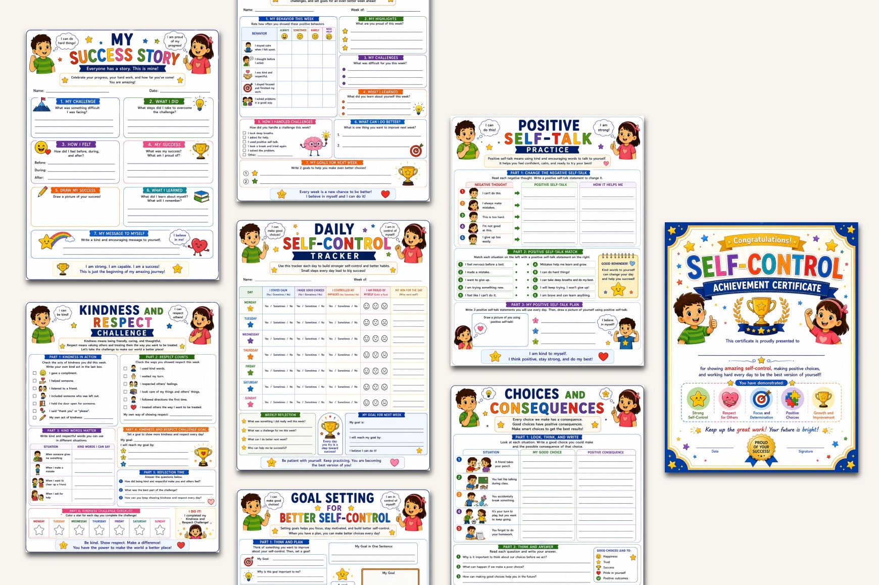 Self Control For Kids Workbook