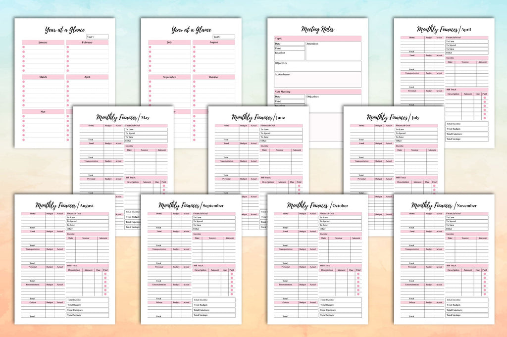 Undated Planner for Organization