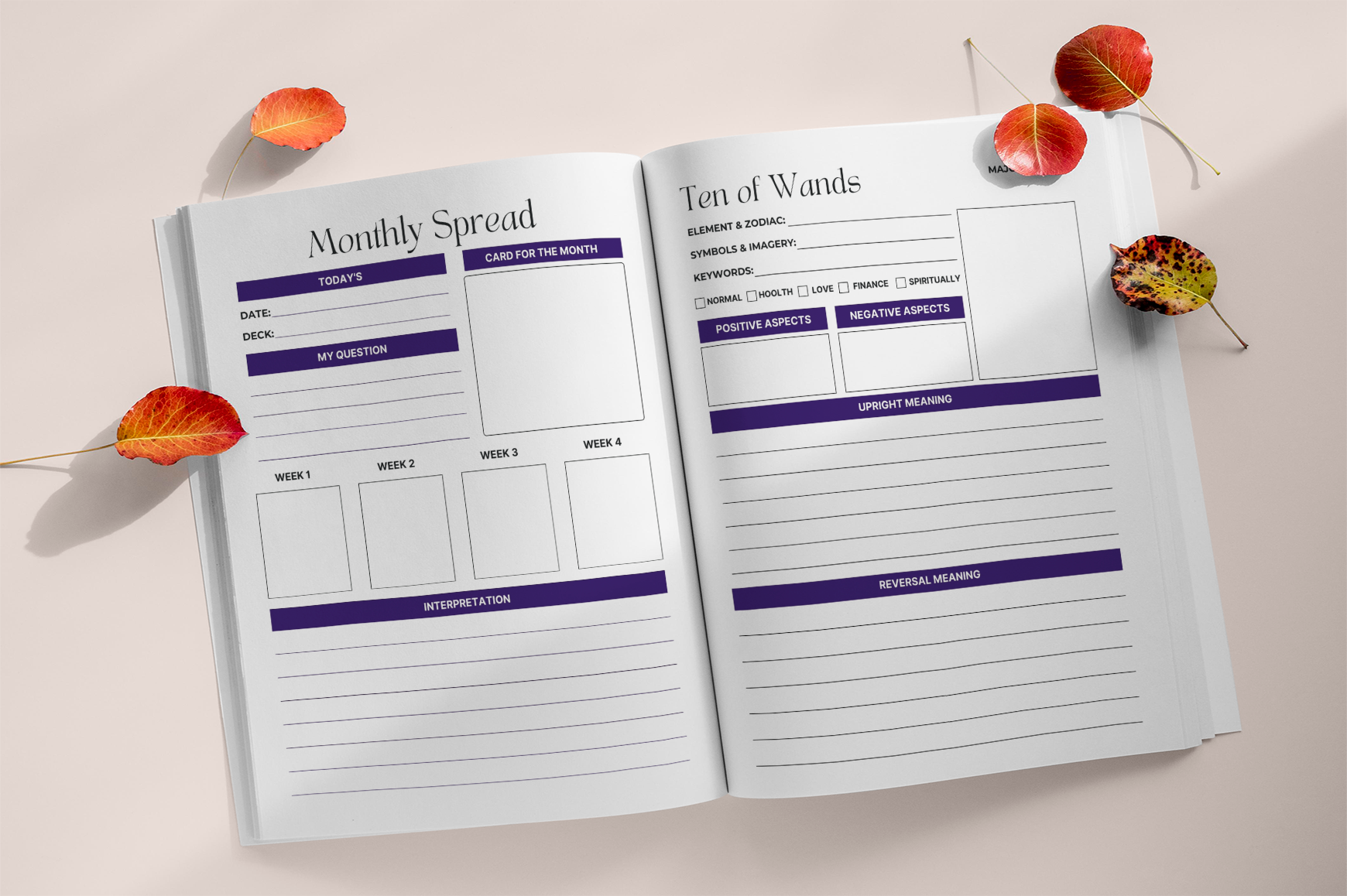 Tarot Spread Meaning Journal