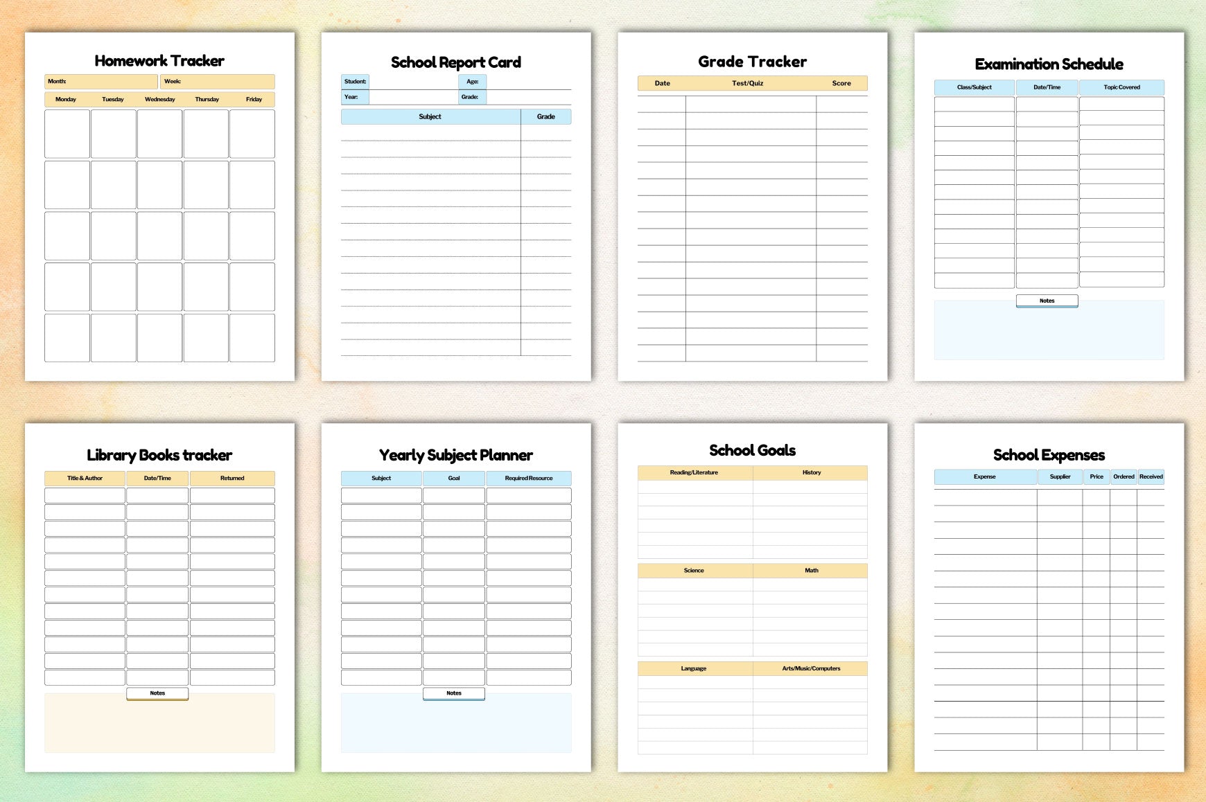 Back to School Planner