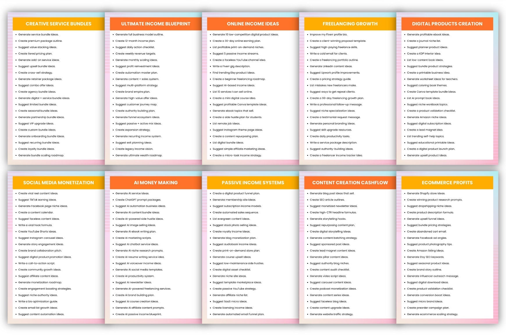 Creative Earn Prompts