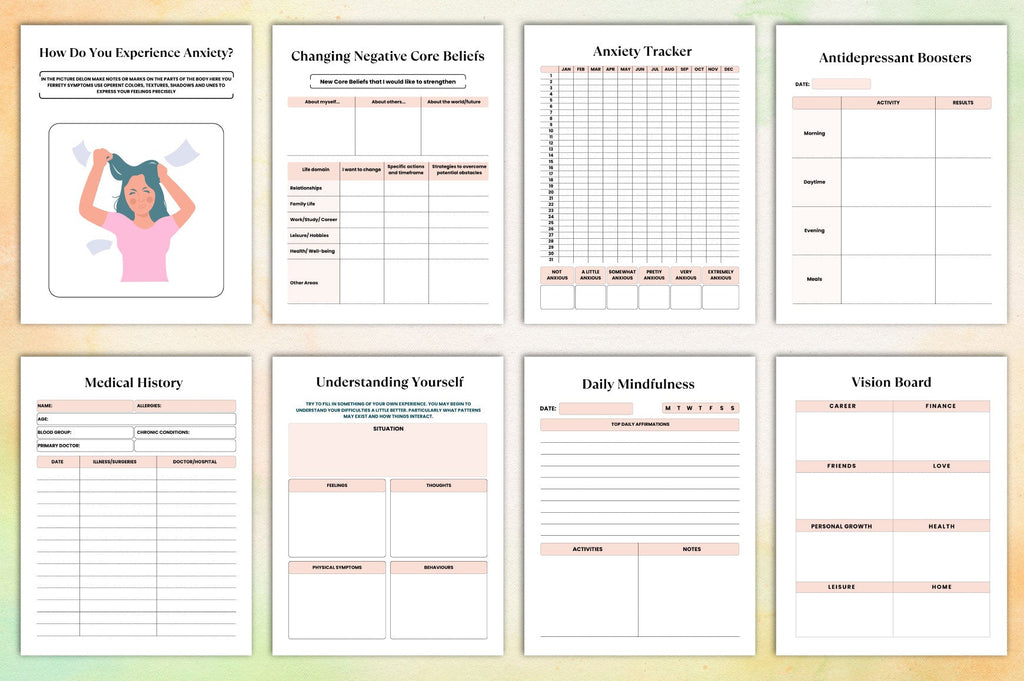 Mental Burnout Workbook for Stress Relief