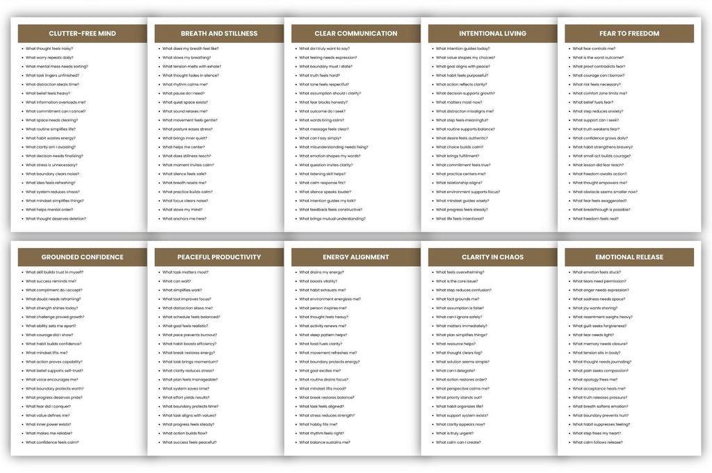 Calm Clarity Prompts for Mindfulness