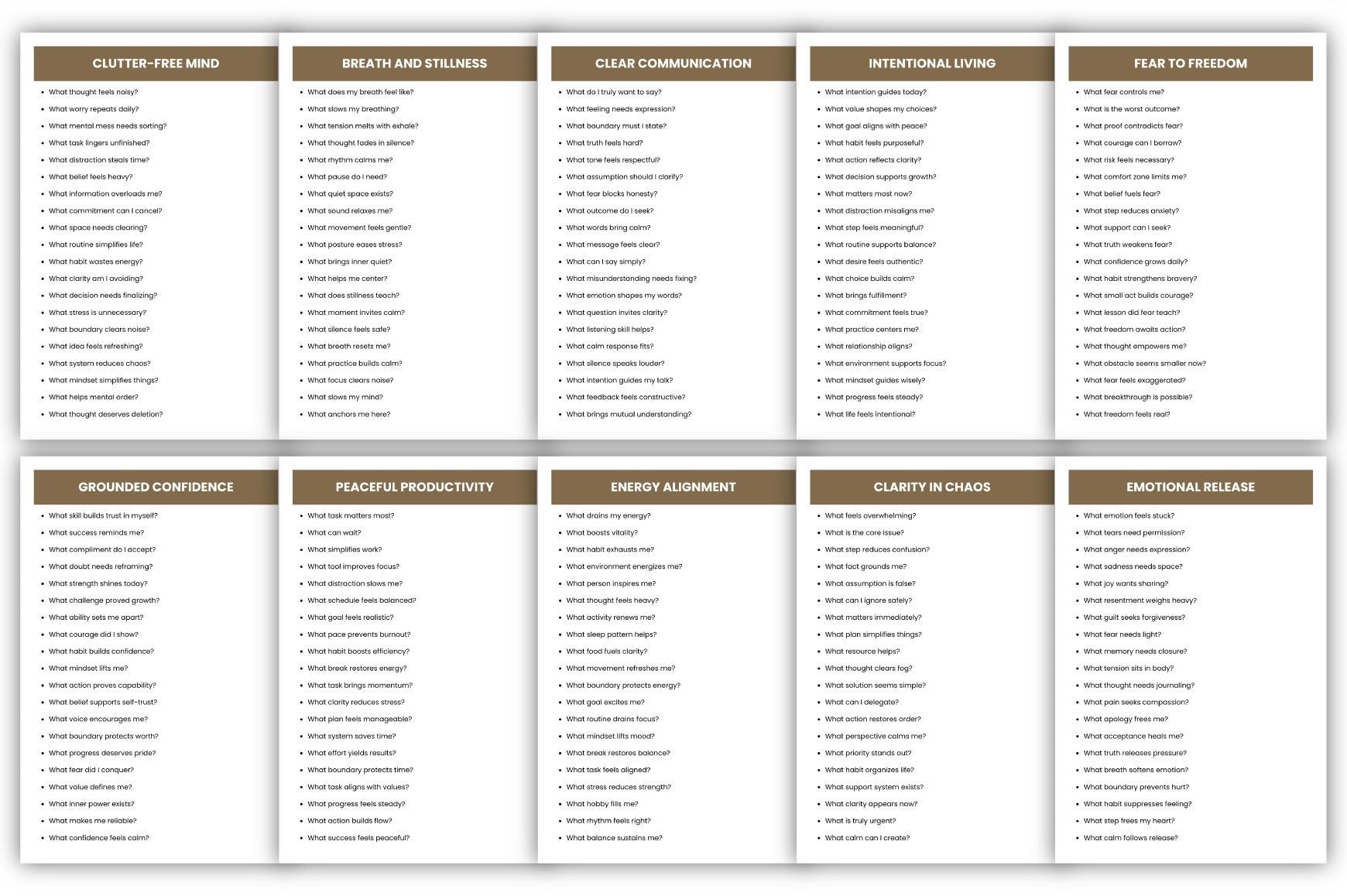 Calm Clarity Prompts for Mindfulness