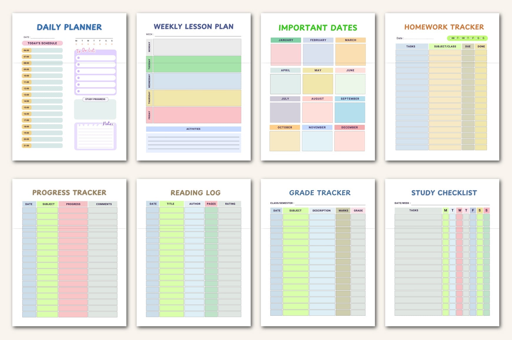 School Year Kids Planner