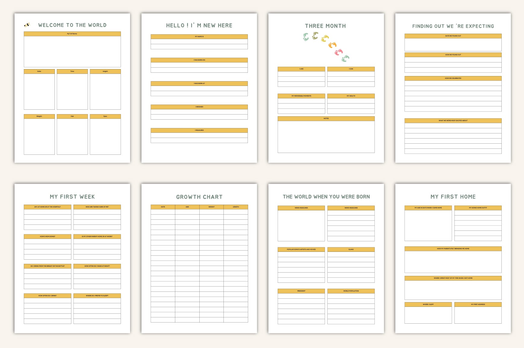 Baby Milestone Journal