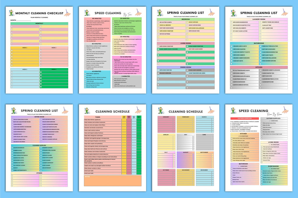 ADHD Cleaning Planner for Effective Organization Printable Workbook