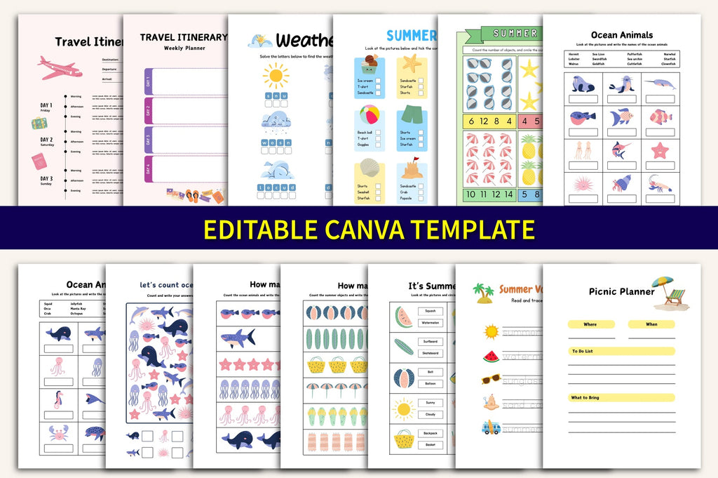 Summer Activity For Children Planner