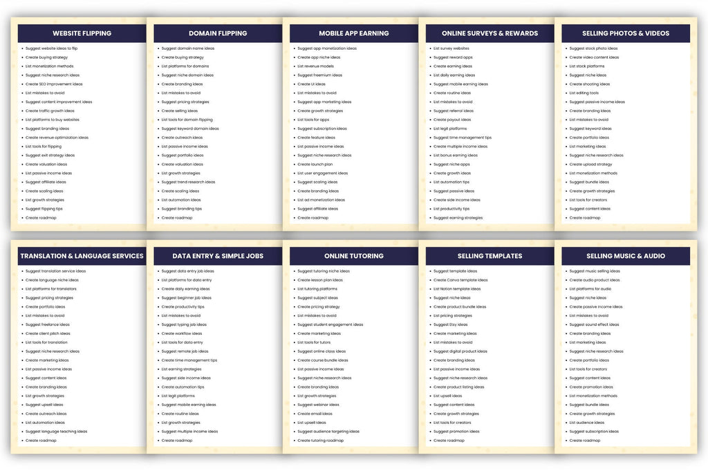 Online Earning Prompts