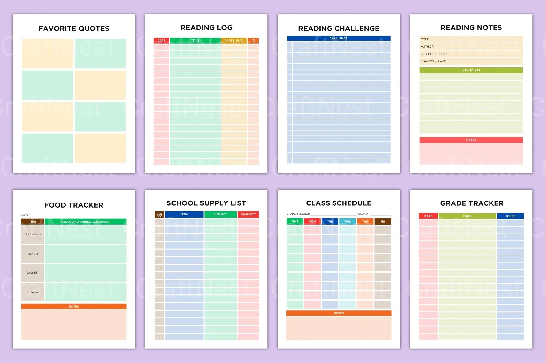 ADHD Printable Planner behavior chart and daily responsibility planner