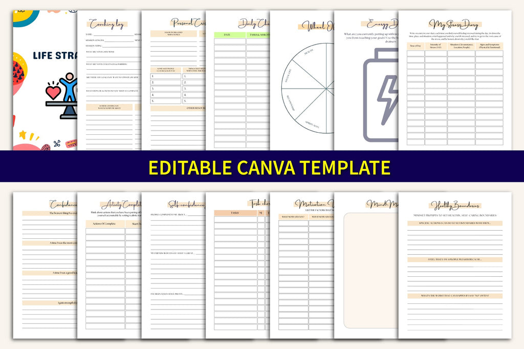 ADHD Mega Planner with goal tracker and habit tracking worksheets