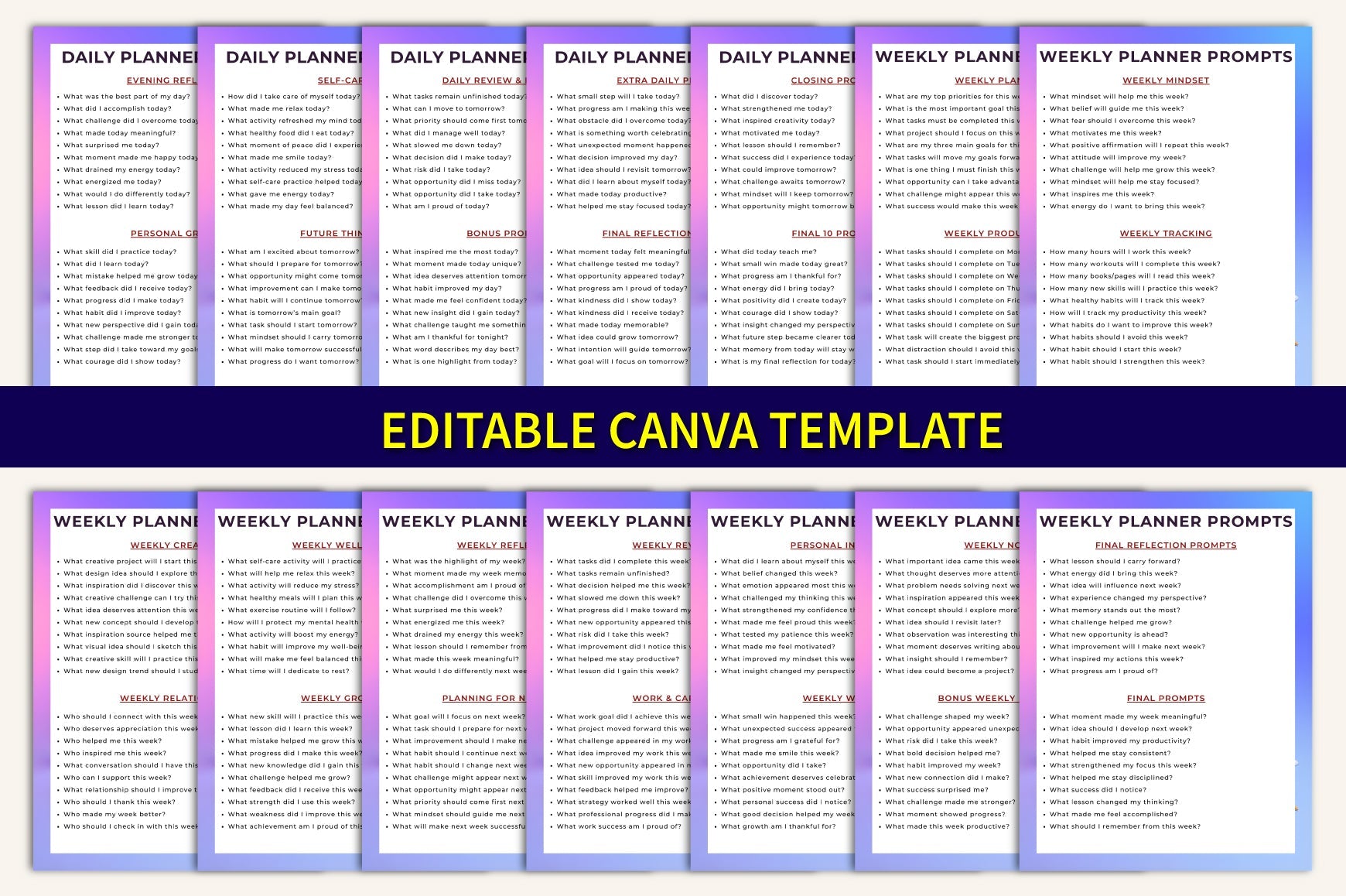 Digital Planner Prompt Guide