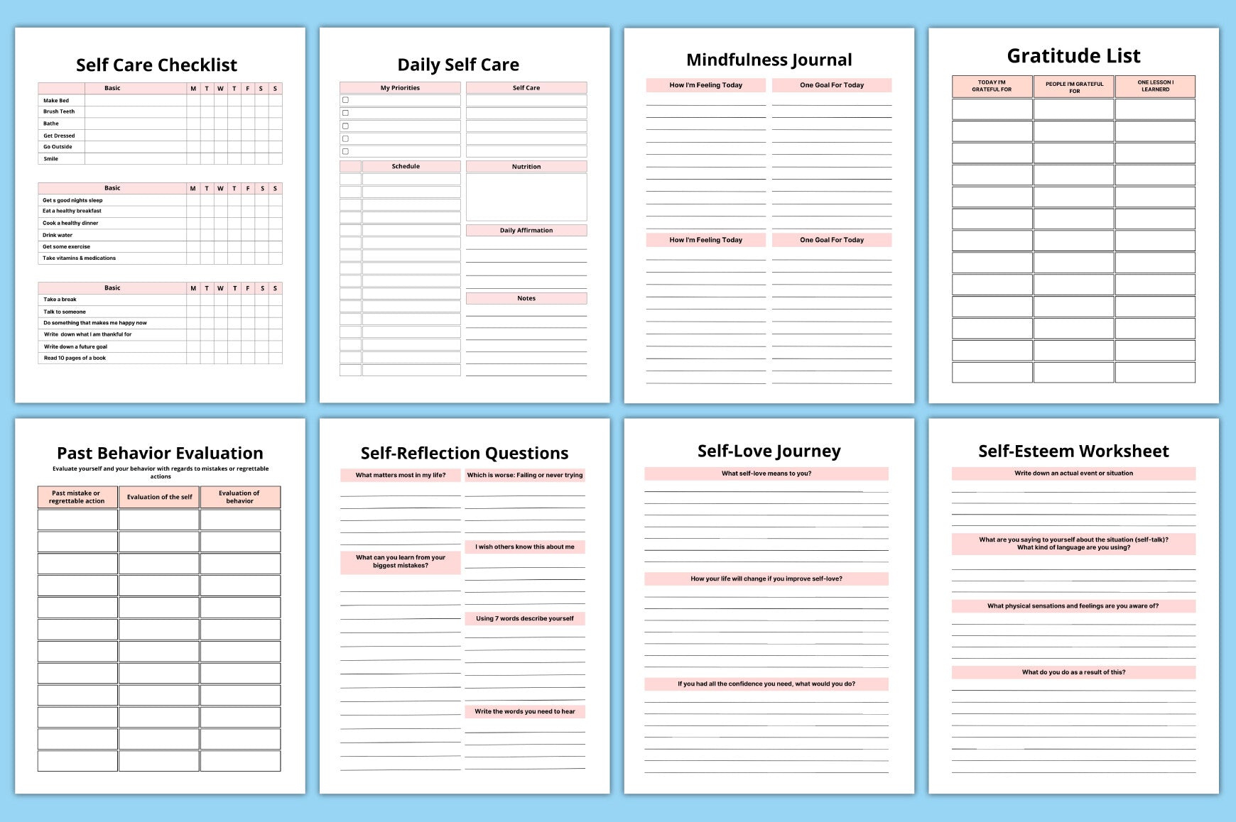 Self Care Gratitude Journal for Women