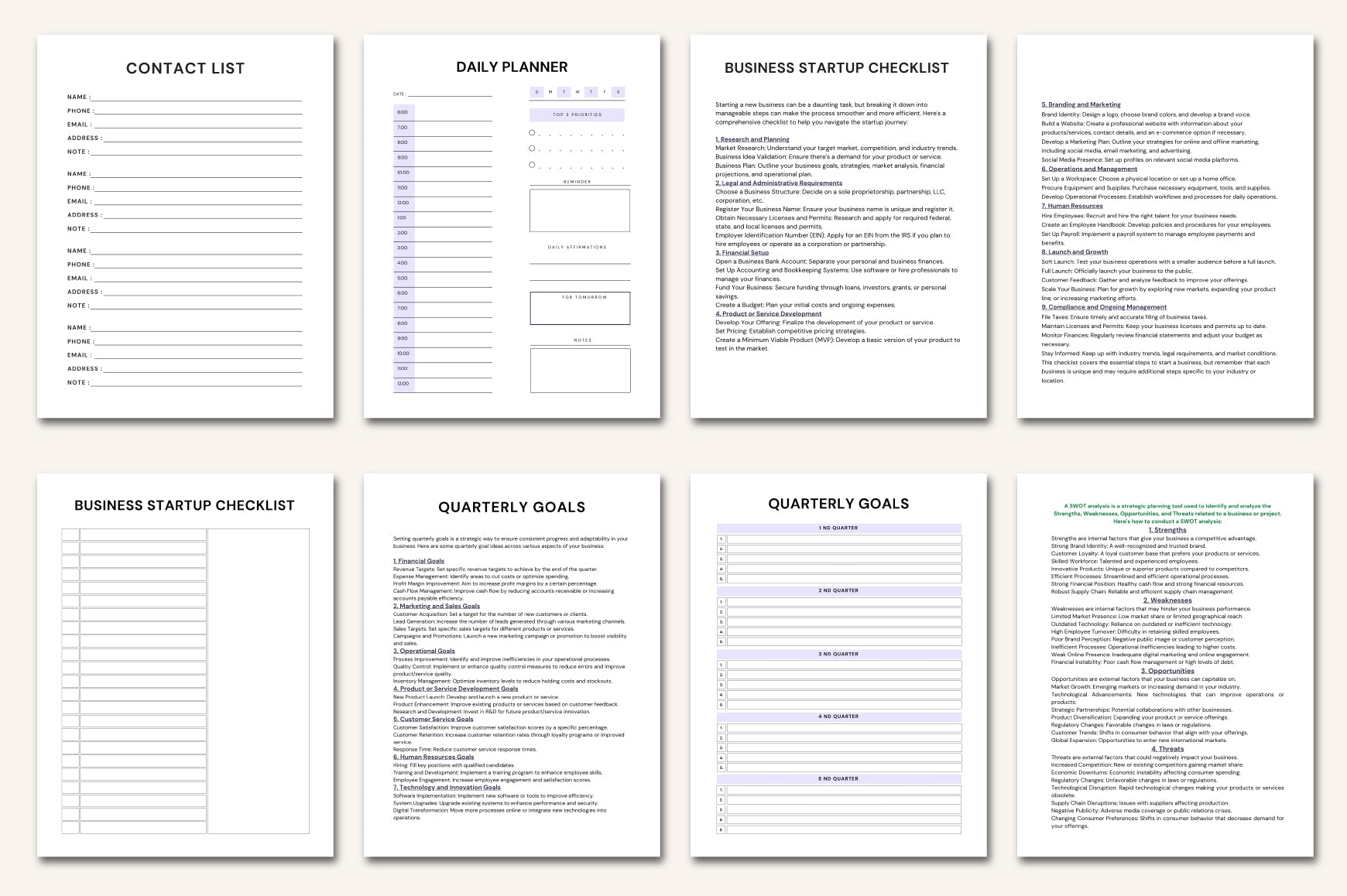 Entrepreneur Success Workbook