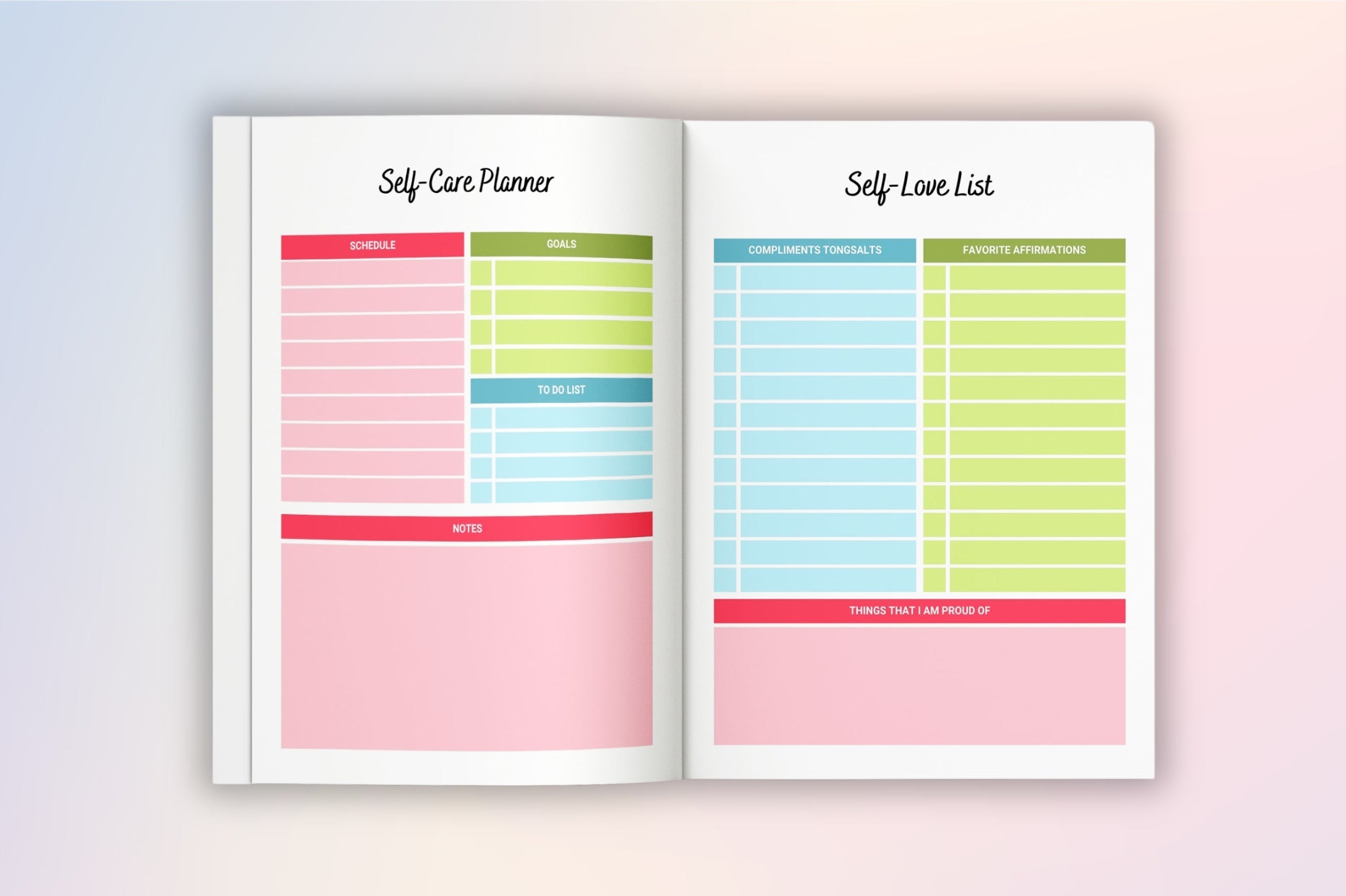 Self Love Workbook for Personal Growth