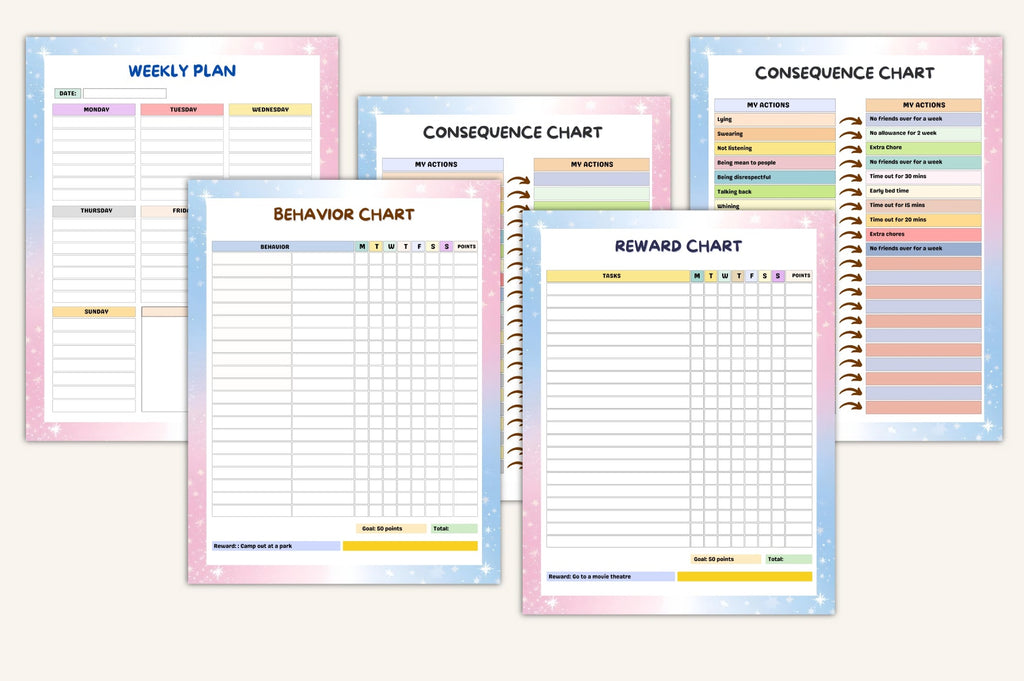 Kids Task Reward Charts Planner