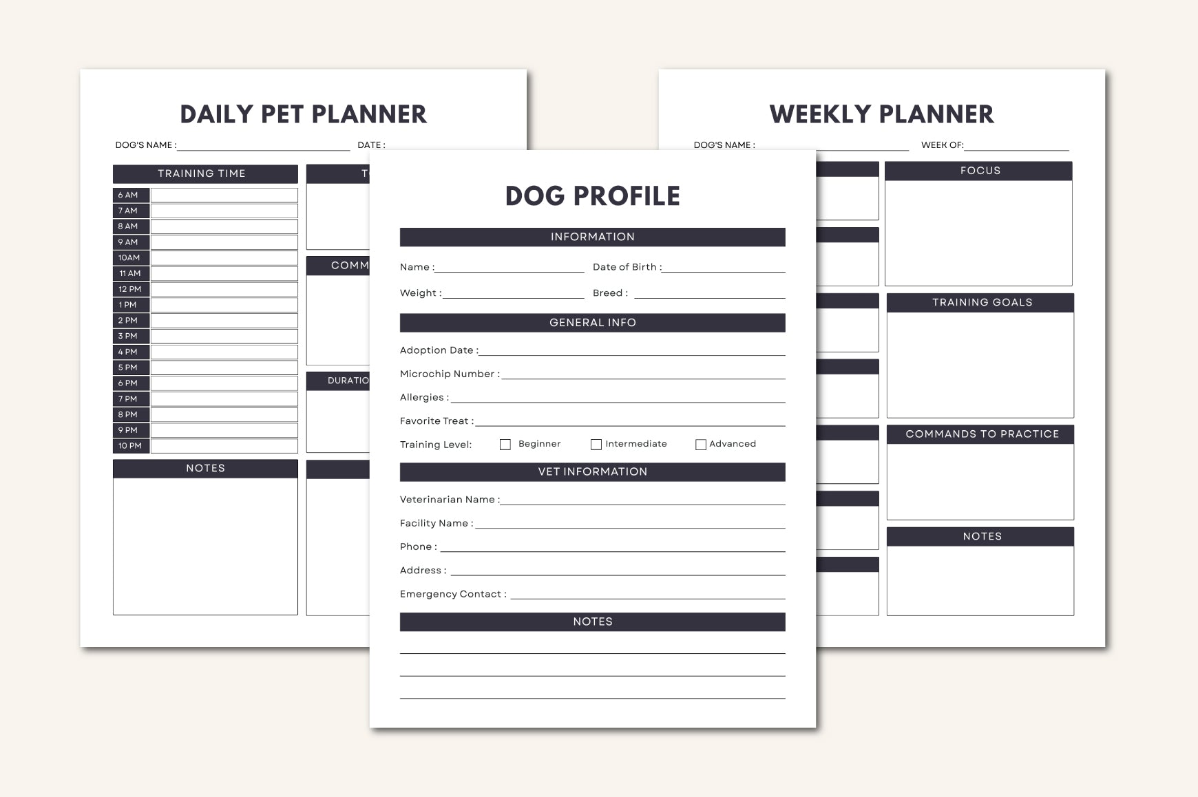 Dog Training Planner