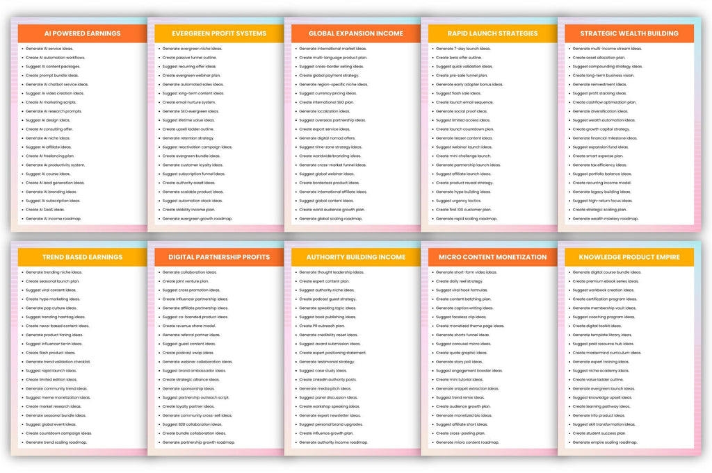 Creative Earn Prompts