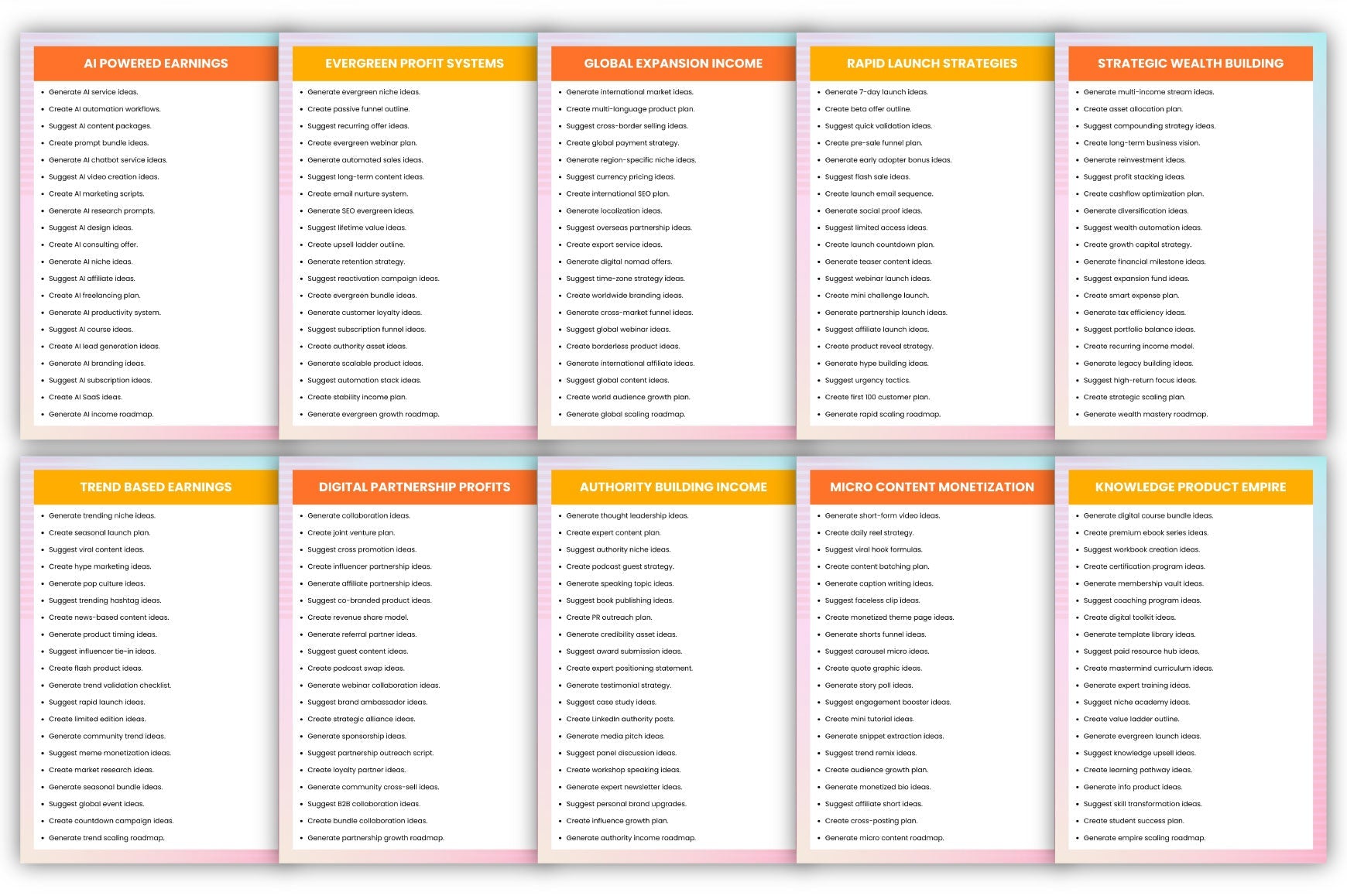 Creative Earn Prompts