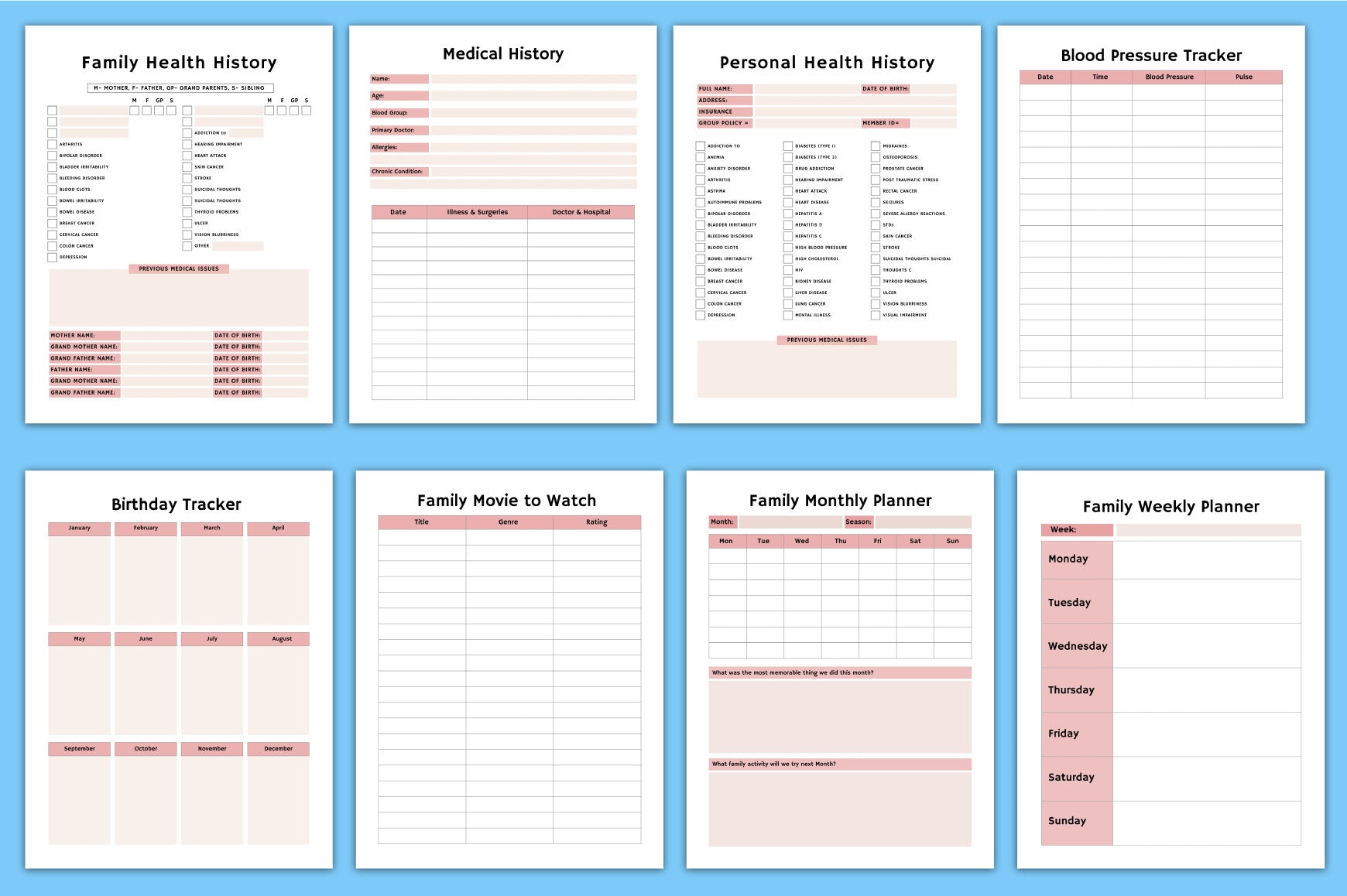 Family Planner Organizer