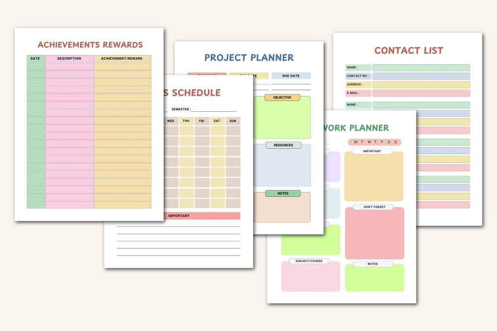 School Year Kids Planner