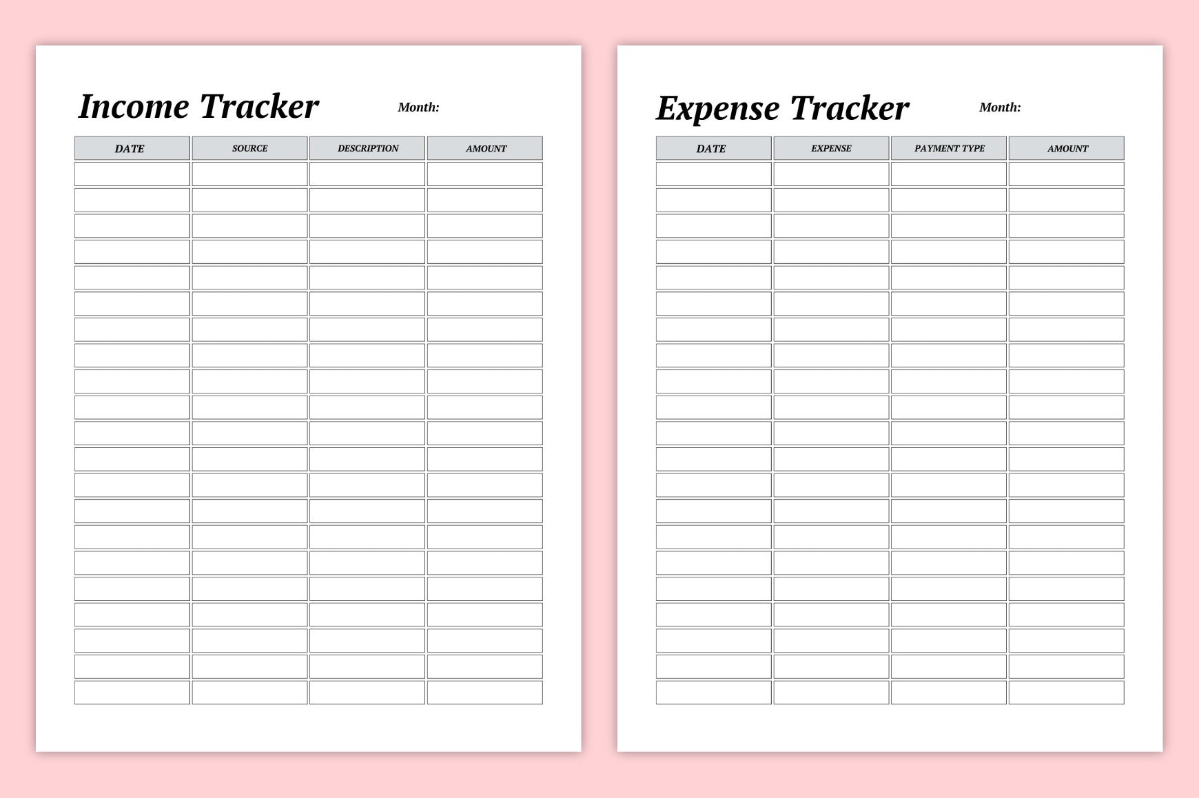 Tumbler Business Planner Template