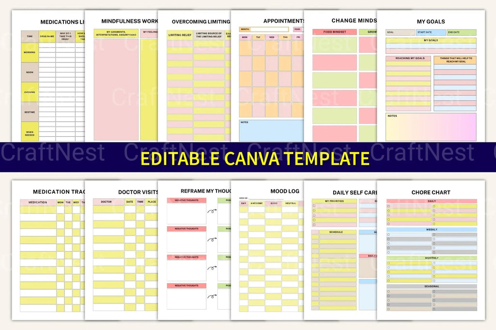 ADHD Printable Planner brain dump journal and organization workbook