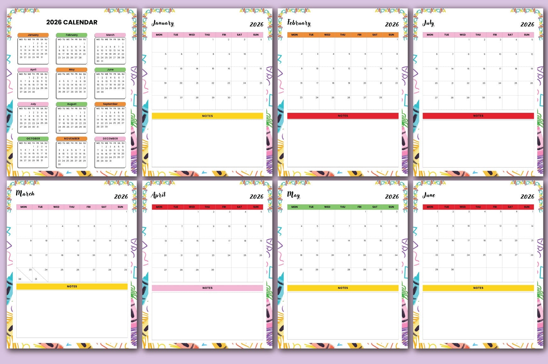 ADHD Kids Planner printable productivity and focus planner pages