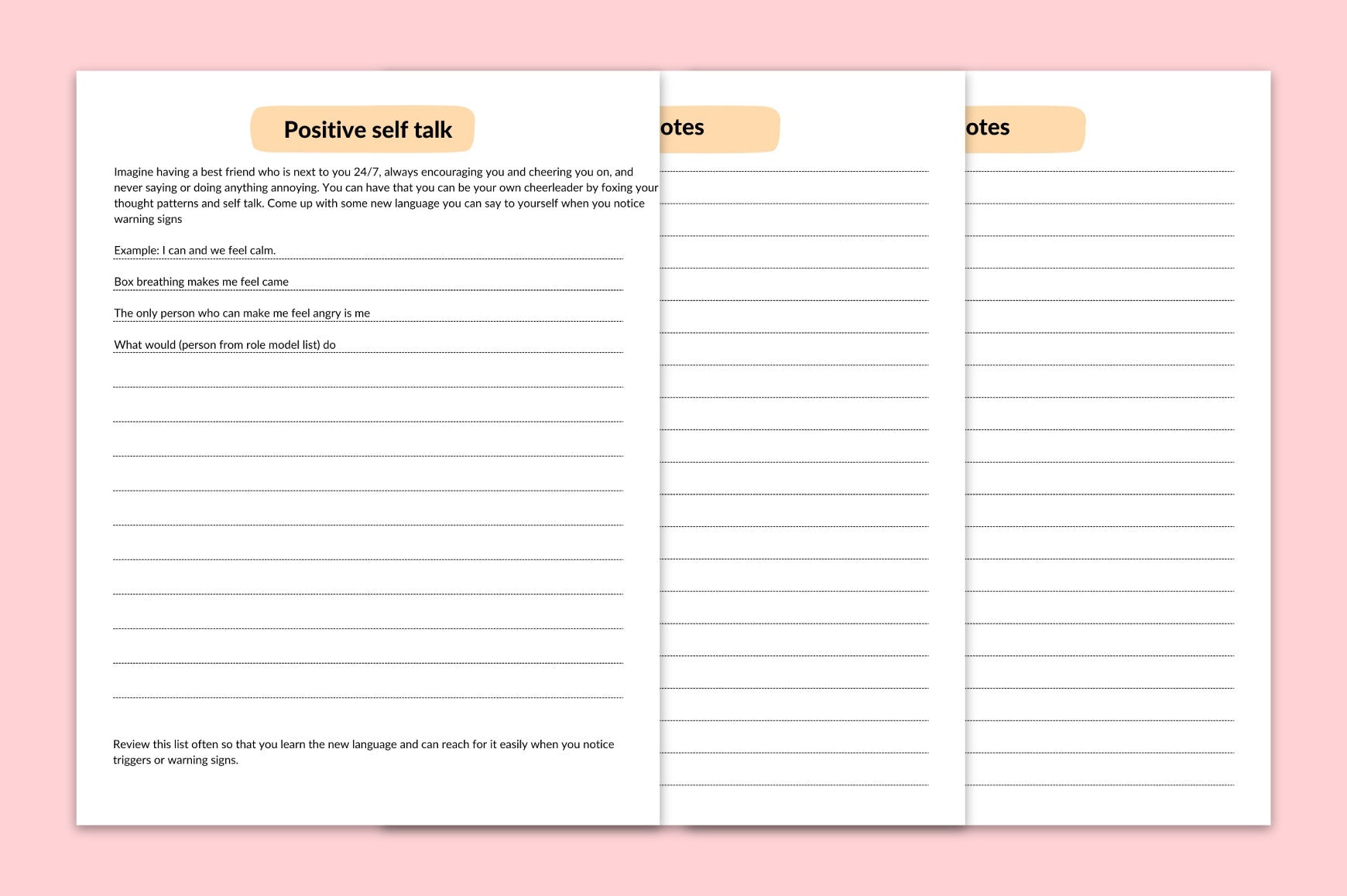 Anger Management Planner