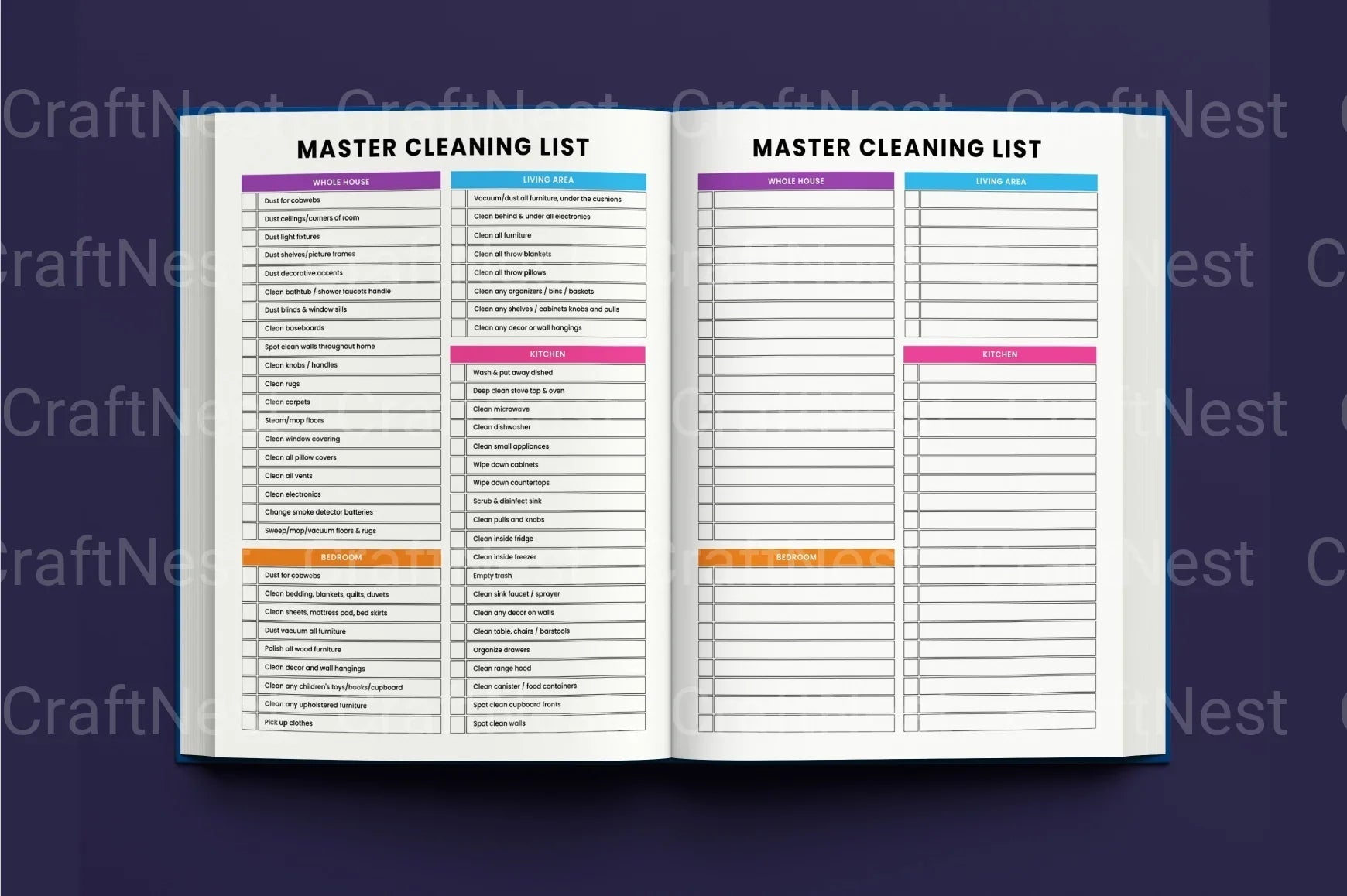 ADHD Printable Planner home maintenance and cleaning schedule