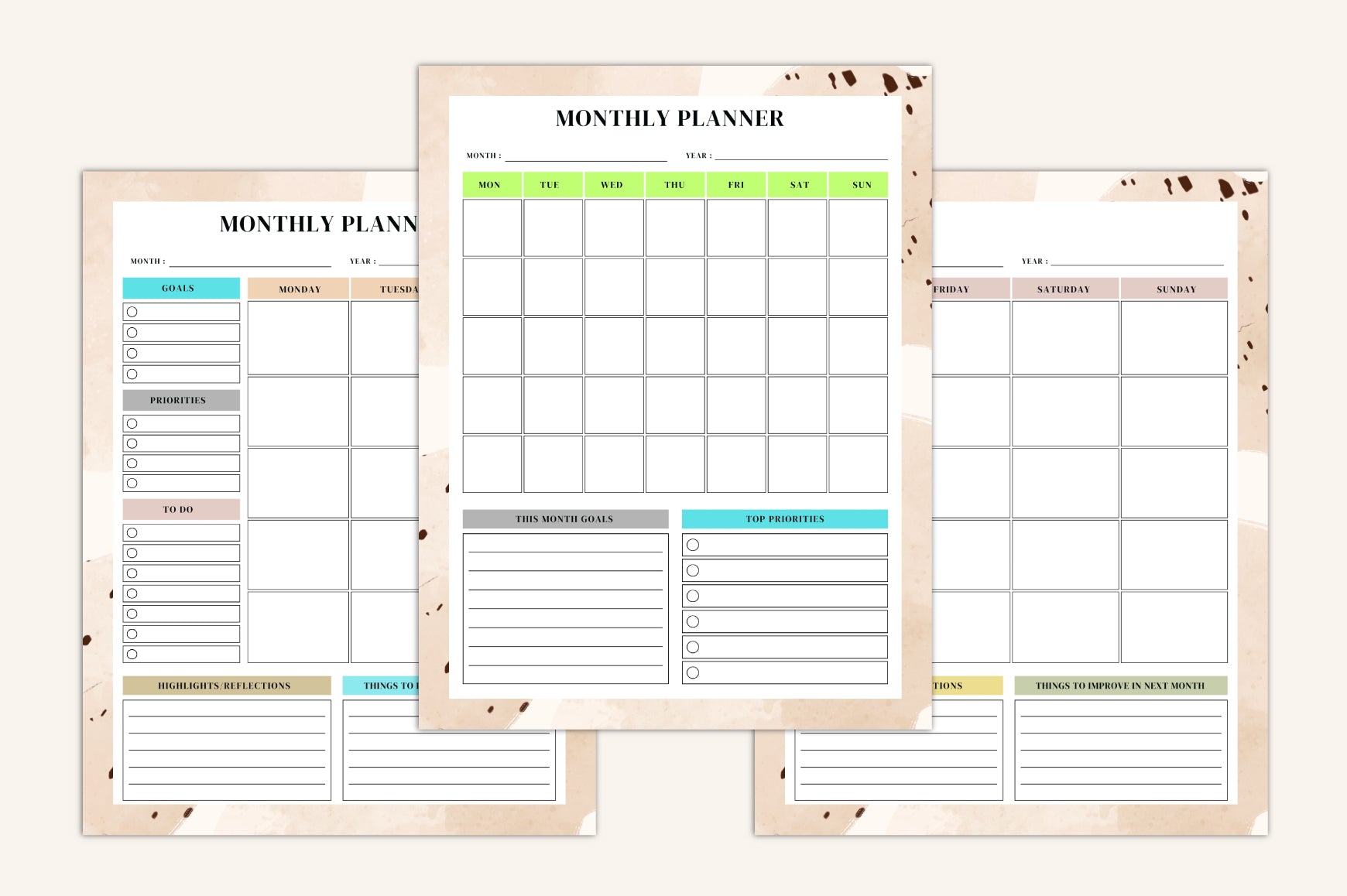 Yearly Daily Weekly Monthly Planner