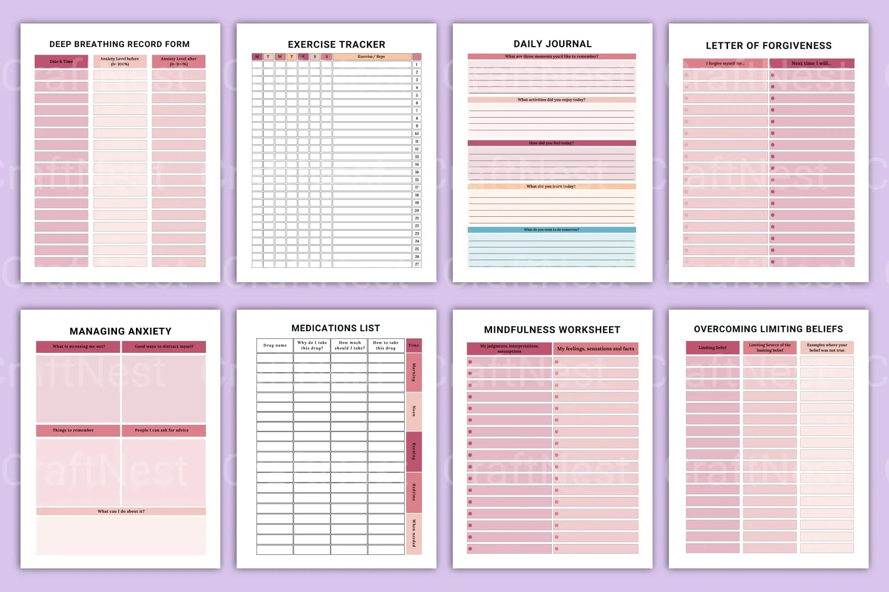 ADHD Printable Planner complete brain dump planner preview
