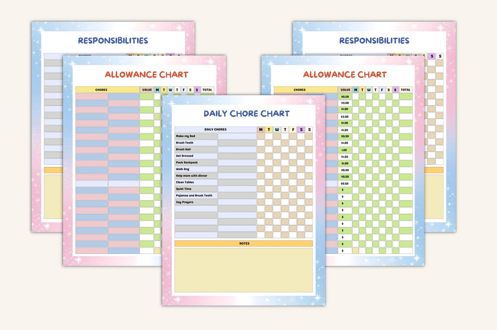 Kids Task Reward Charts Planner