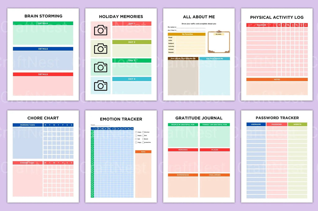 ADHD Printable Planner printable workbook for kids organization