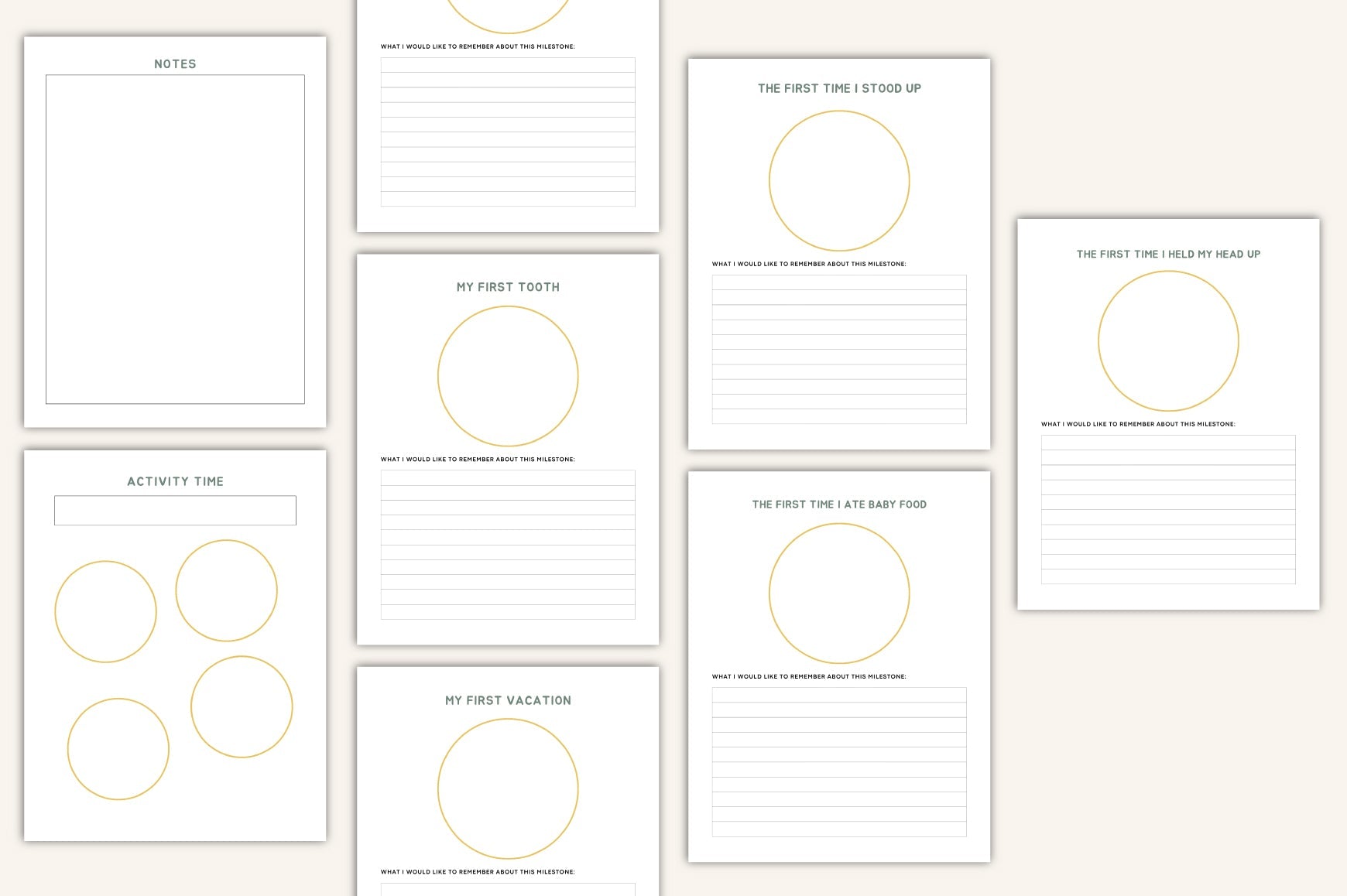 Baby Milestone Journal