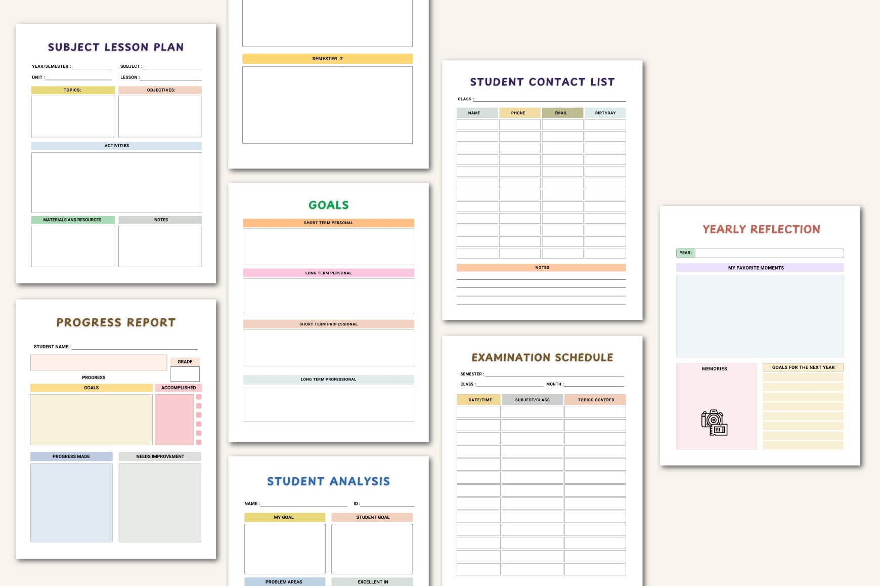 School Year For Kids Planner