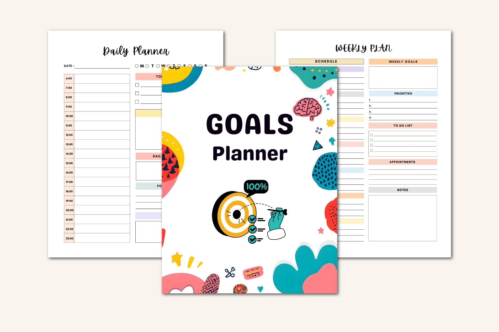 ADHD Mega Planner with life organization and planning worksheets