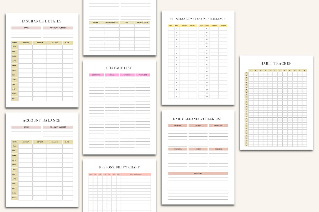 House Management Binder Planner