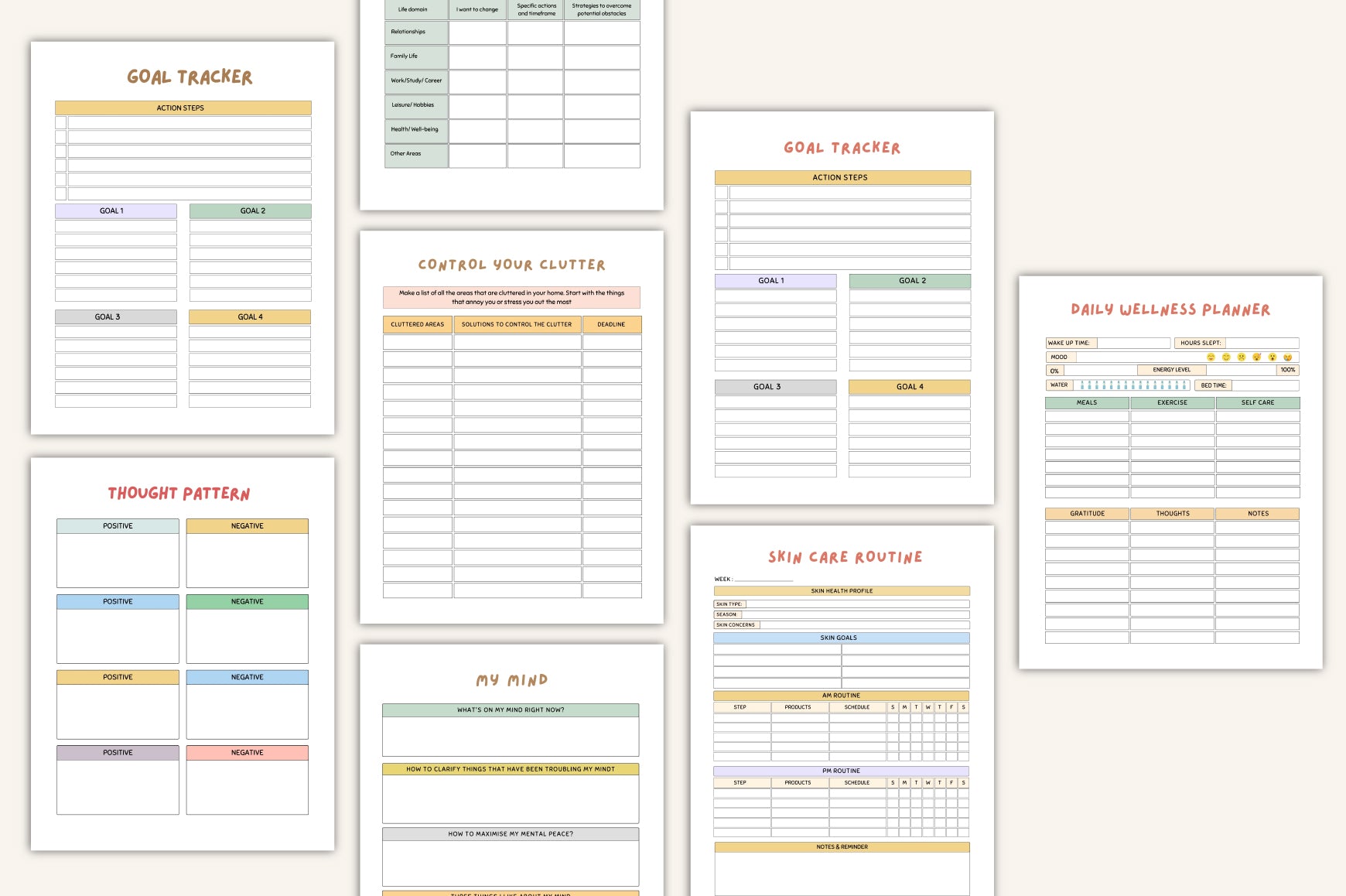 Anxiety ADHD Mega Journal featuring printable planning and wellness pages