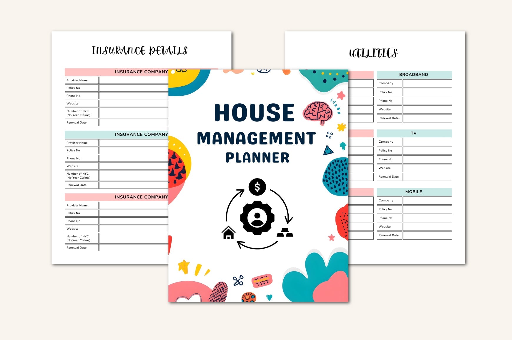 ADHD Mega Planner featuring printable planning and productivity pages