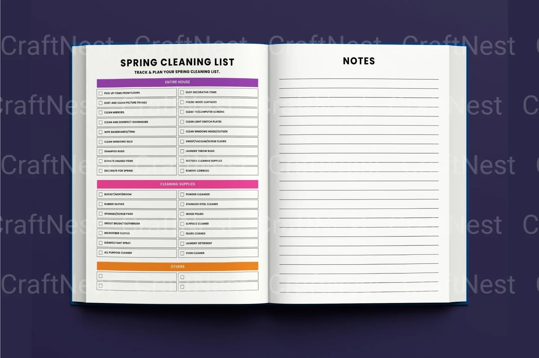 ADHD Printable Planner home organization planner with checklists