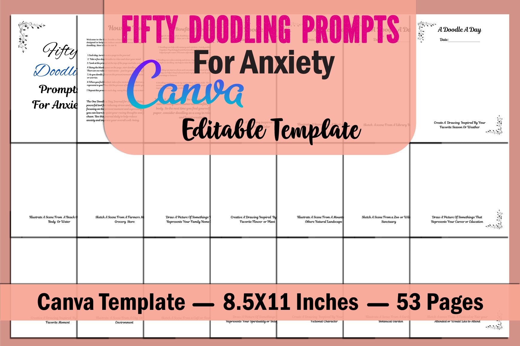 Fifty Doodles for Anxiety Prompts