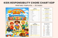 Kids Responsibility Chore Chart Planner