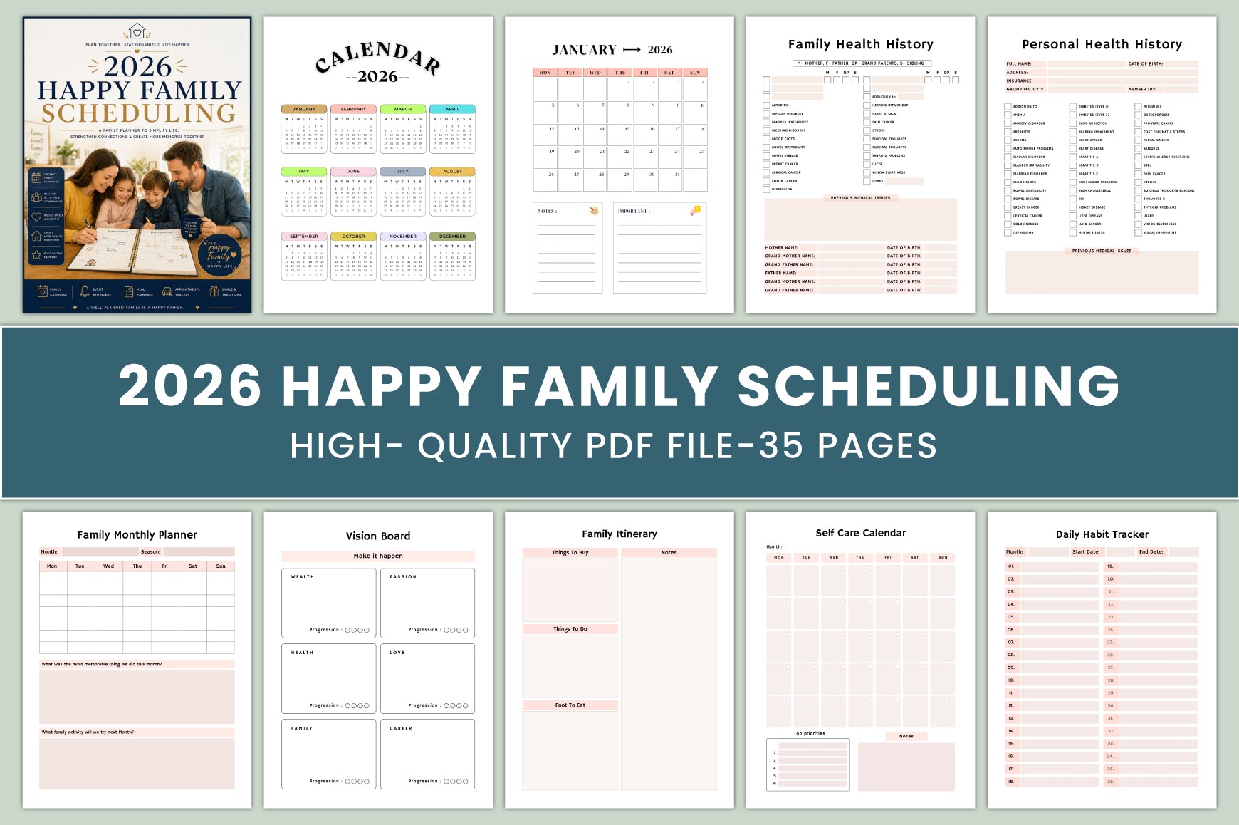 Happy Family Scheduling Planner