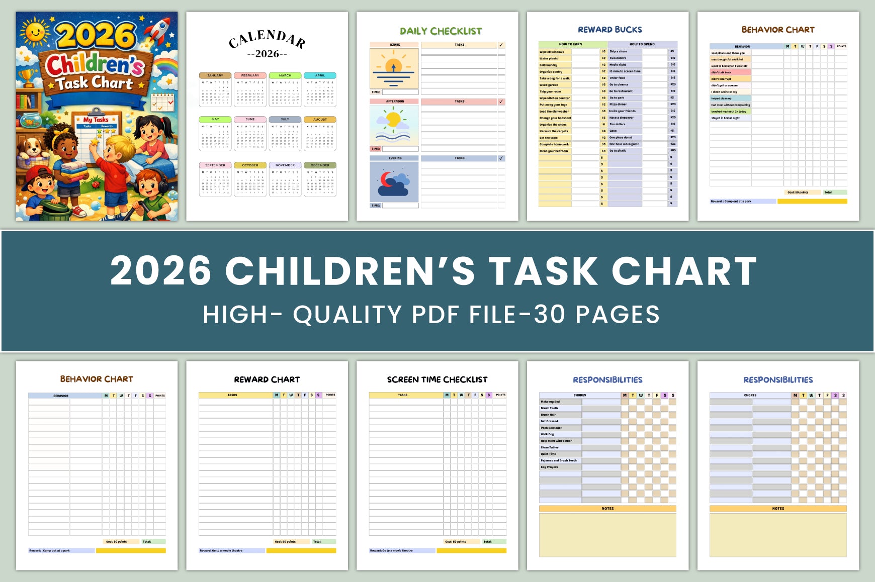 Children Task Chart Planner