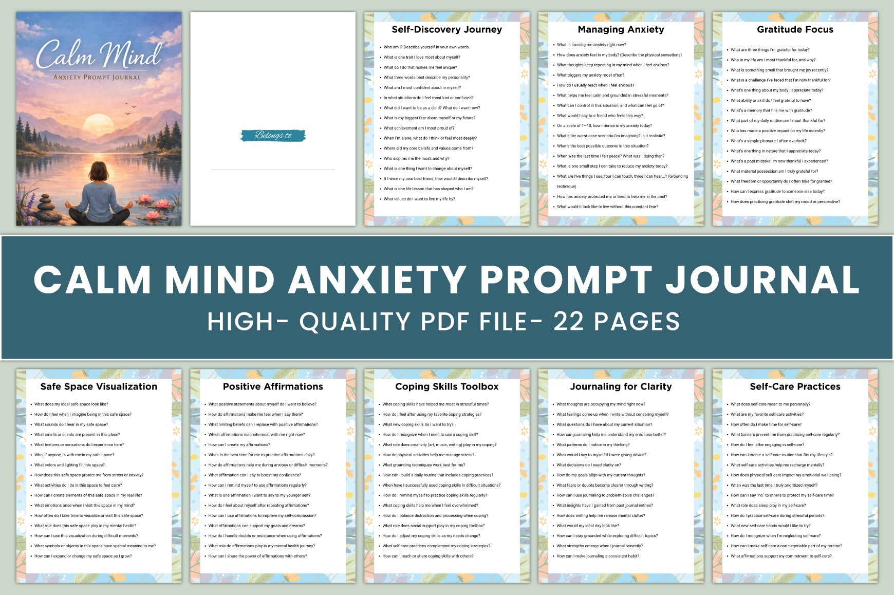 Calm Mind Anxiety Prompts